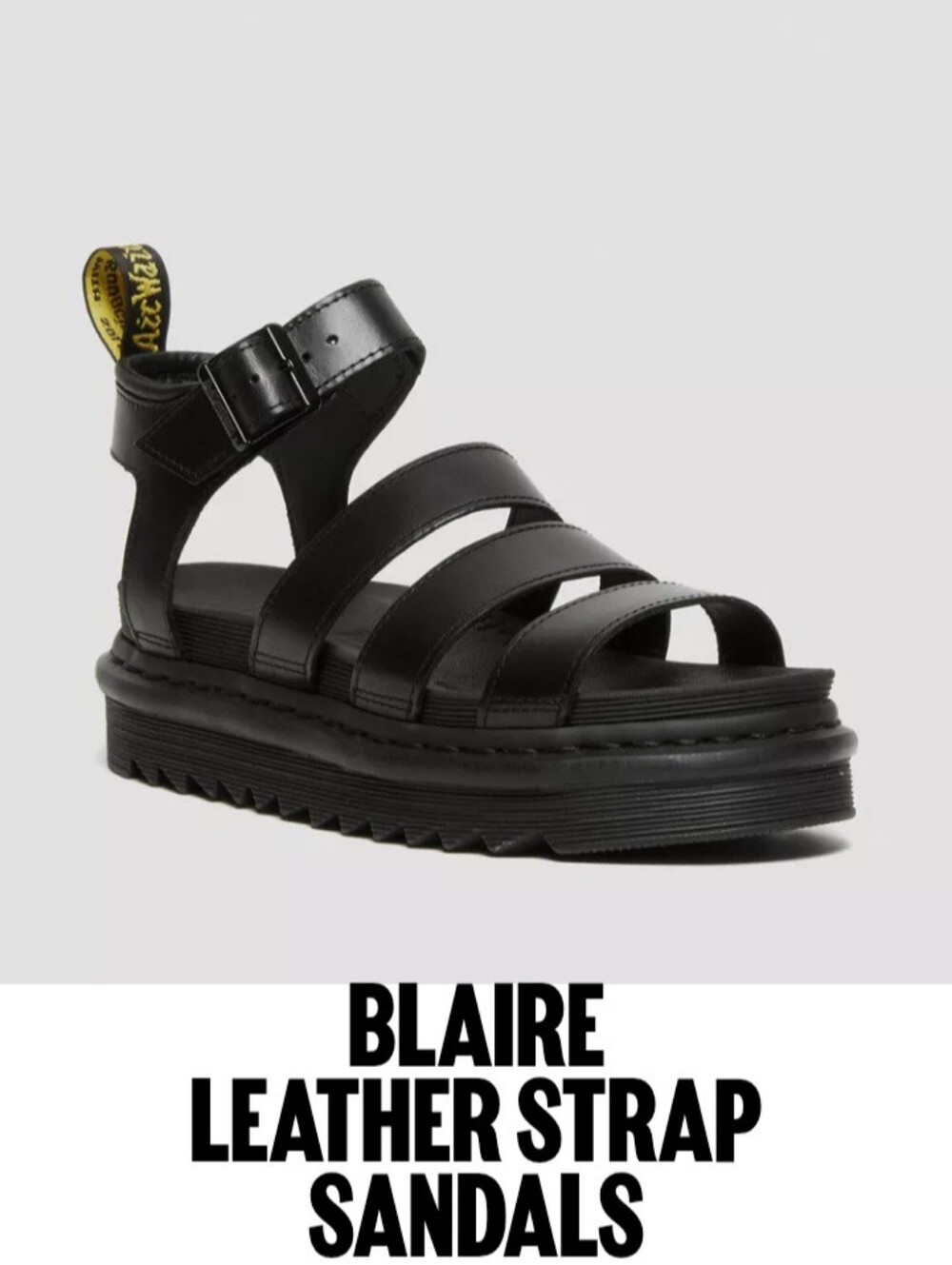 🩷Dr. Martens Black Leather Platform Strappy Sandals🩷